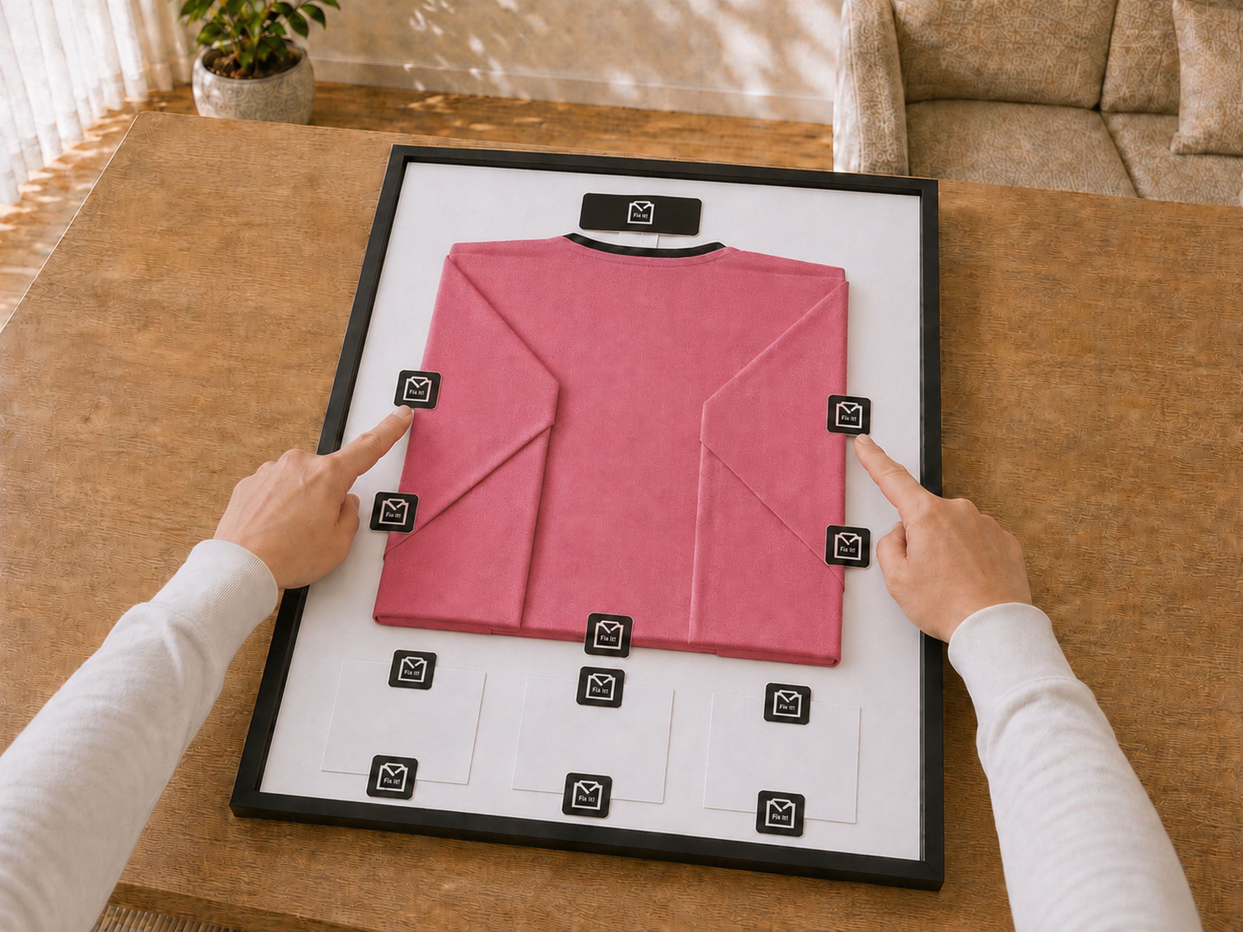 Sportshirt sauber im ShirtFrame System befestigt